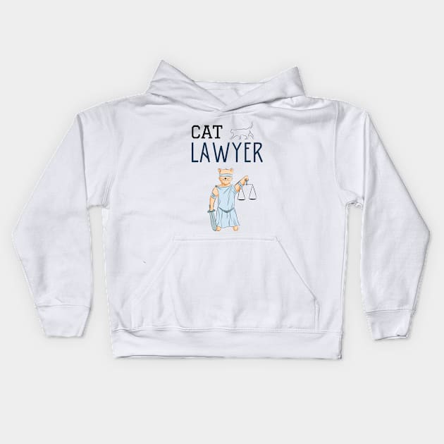 Cat lawyer Kids Hoodie by cypryanus